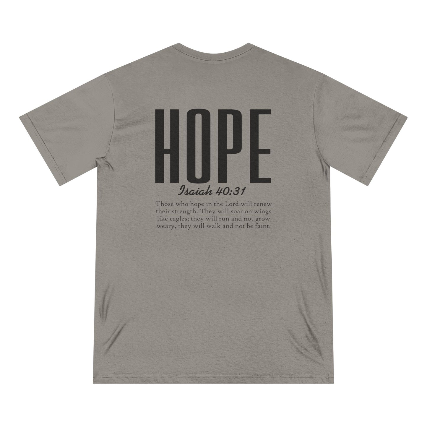Inspirational Hope Organic Cotton T-Shirt with Biblic Design