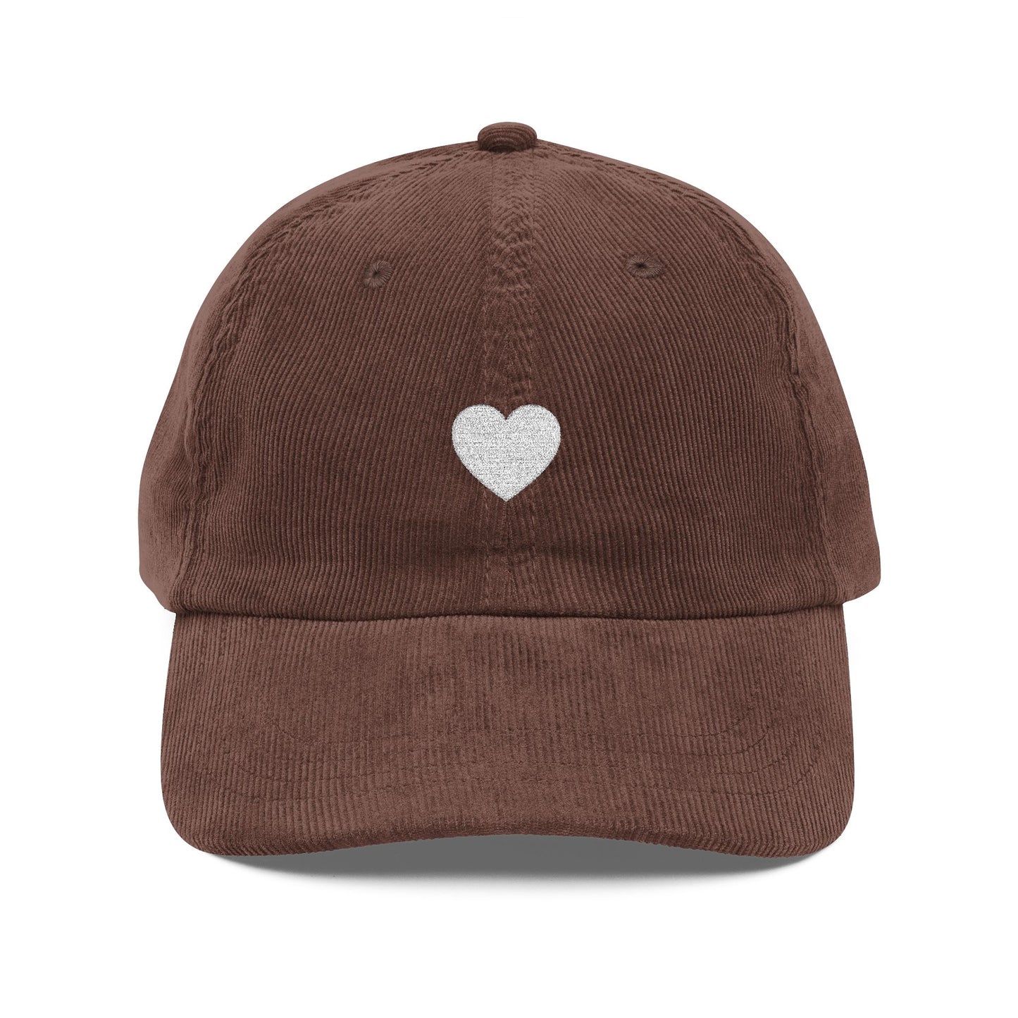 Embroidered Heart Corduroy Cap