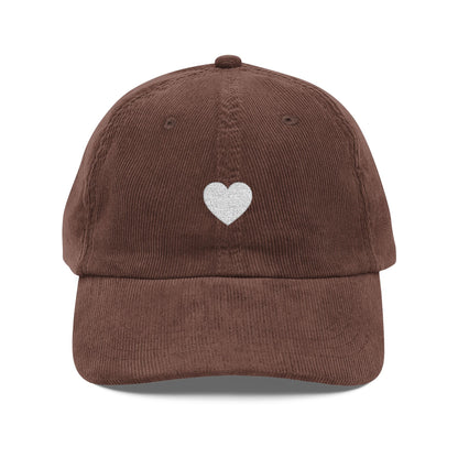 Embroidered Heart Corduroy Cap