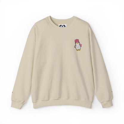 Penguin Desing Crewneck with Sleeve Lettering