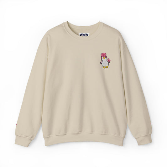 Penguin Desing Crewneck with Sleeve Lettering