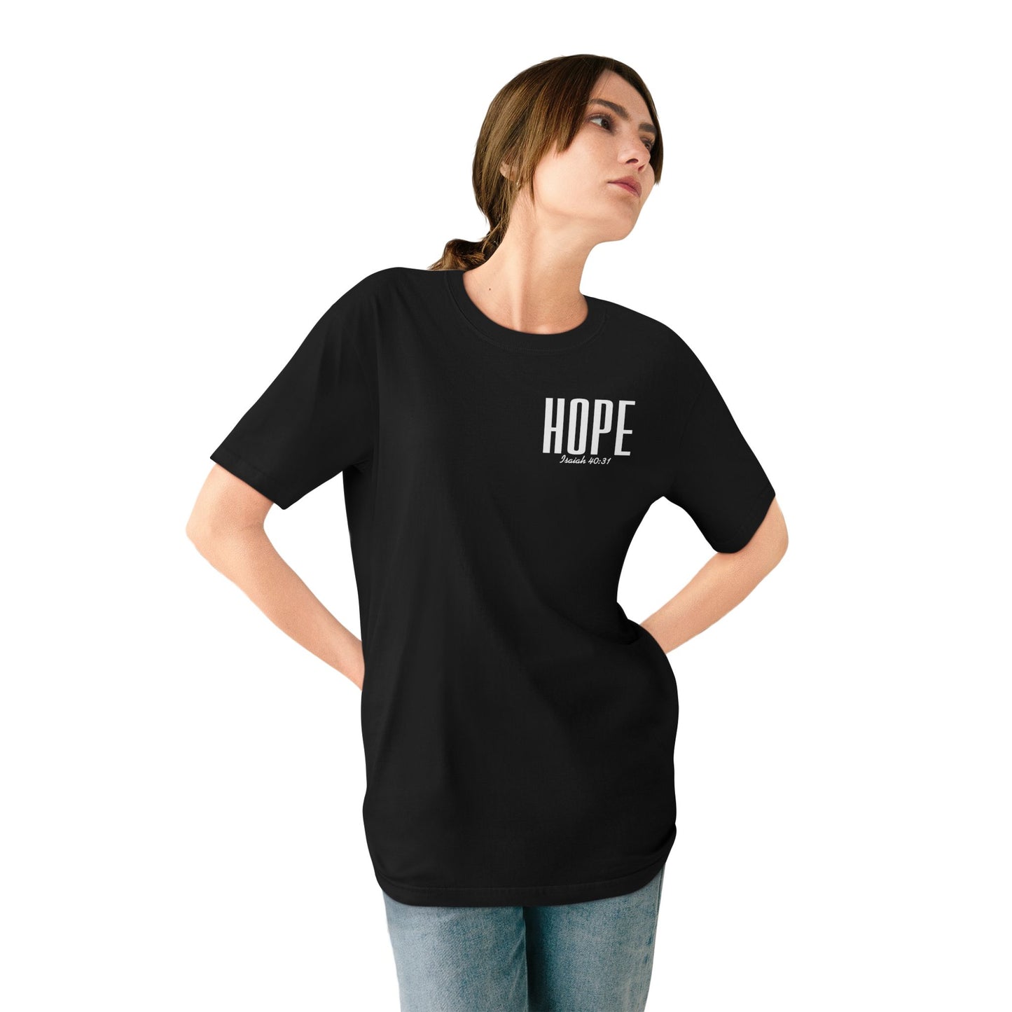 Inspirational Hope Organic Cotton T-Shirt with Biblic Design