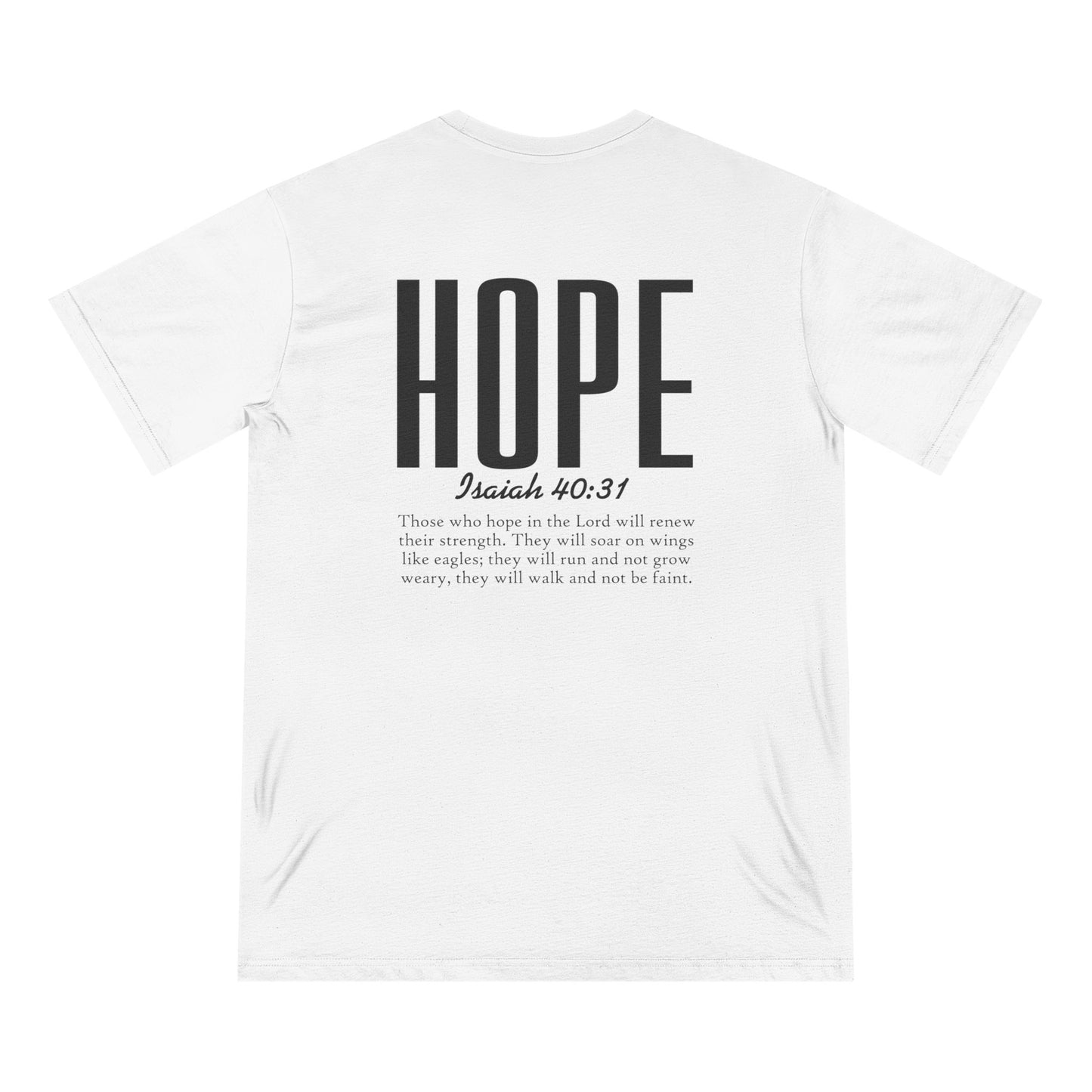 Inspirational Hope Organic Cotton T-Shirt with Biblic Design