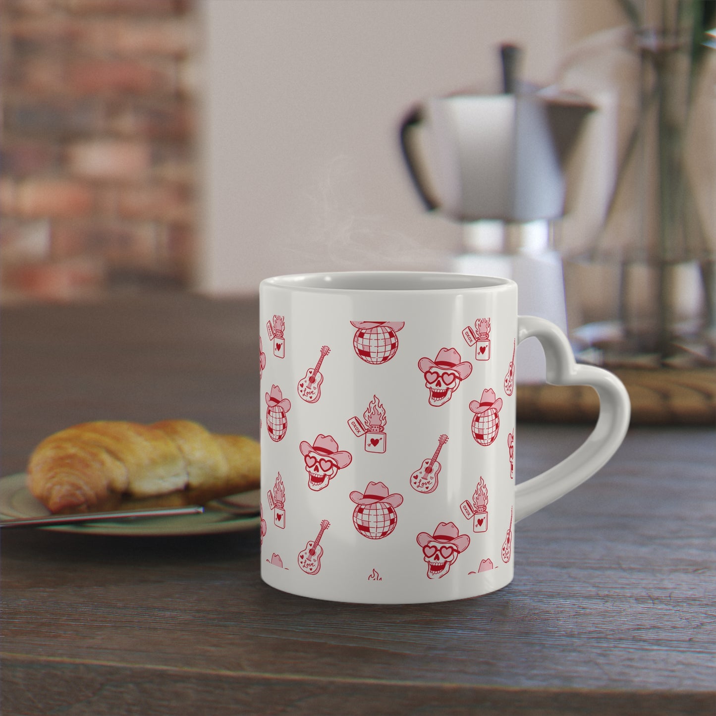 Retro Heart Pattern Mug