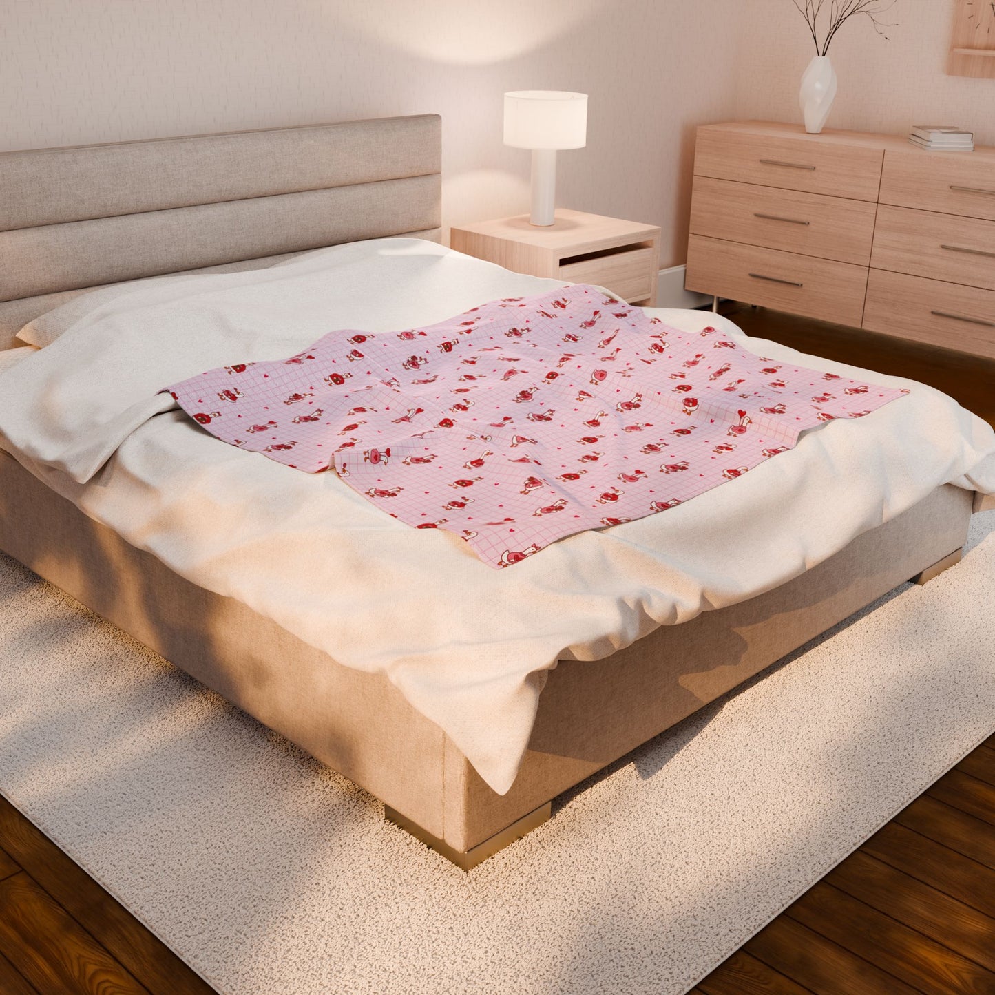 Pink Nutcracker Velveteen Blanket