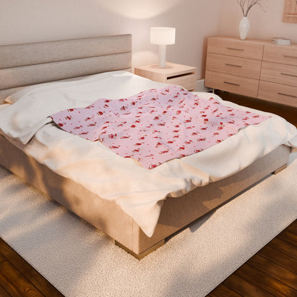 Pink Nutcracker Velveteen Blanket