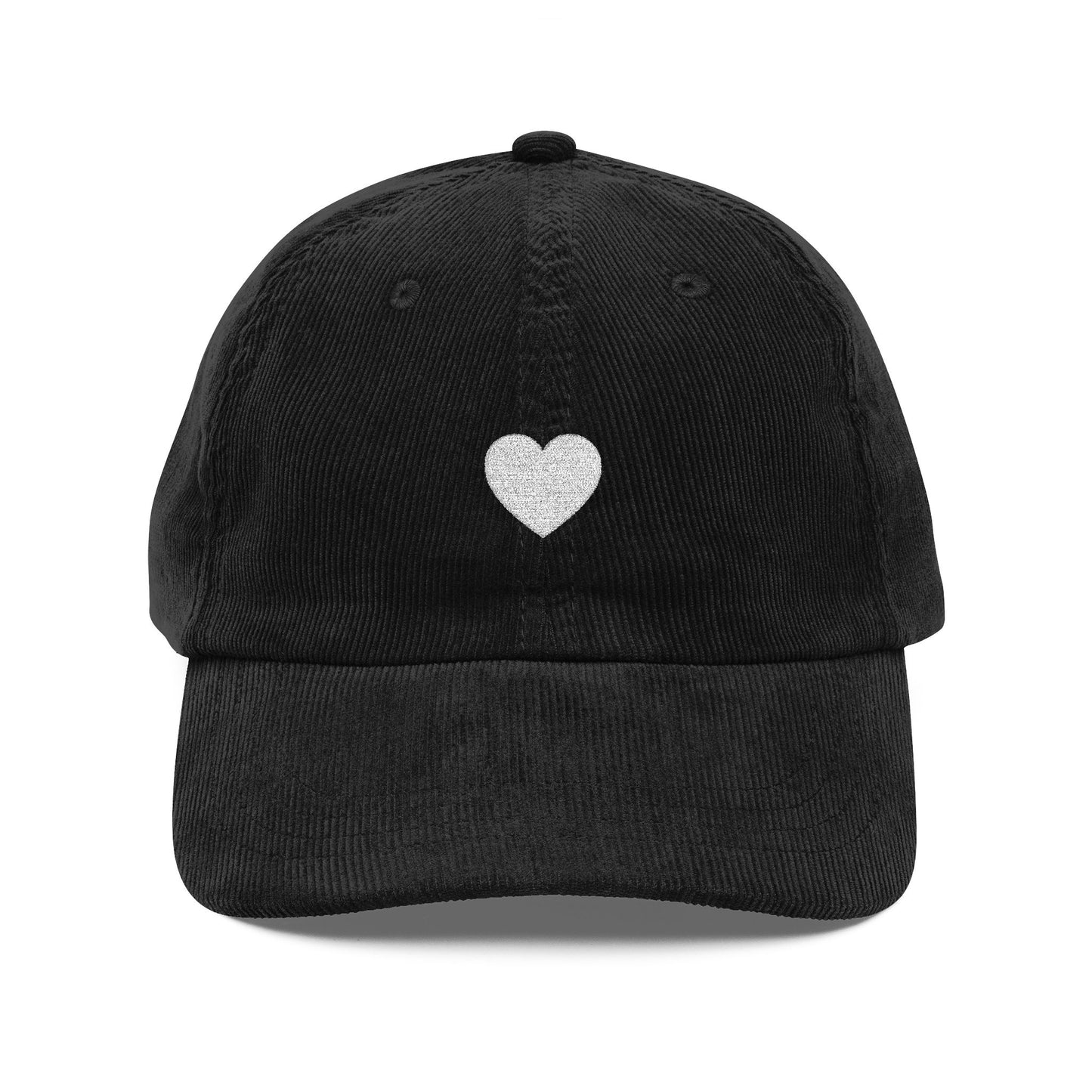 Embroidered Heart Corduroy Cap