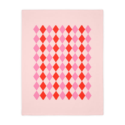 Double-Sided Pastel Argyle Velveteen Throw | Penguin Designs