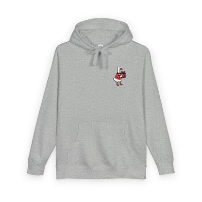 Whimsical Duck Embroidered Fleece Hoodie