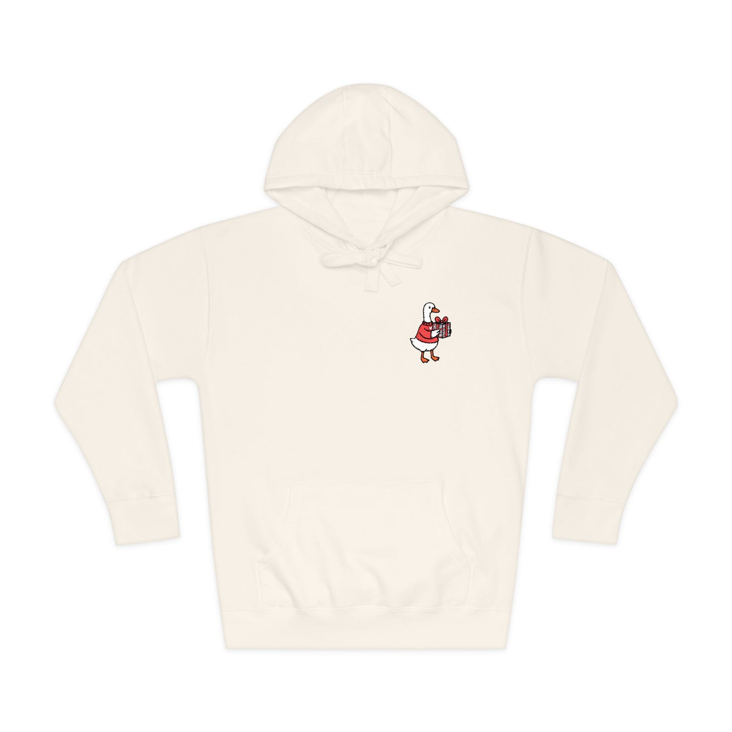 Whimsical Duck Embroidered Fleece Hoodie