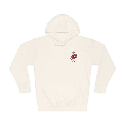 Whimsical Duck Embroidered Fleece Hoodie
