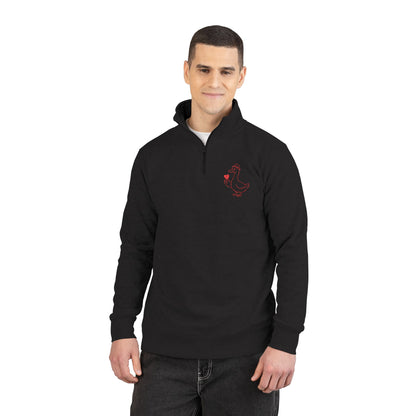 Duck Embroidered Half-Zip Pullover