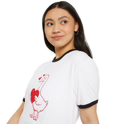 Valentine Goose Ringer Tee