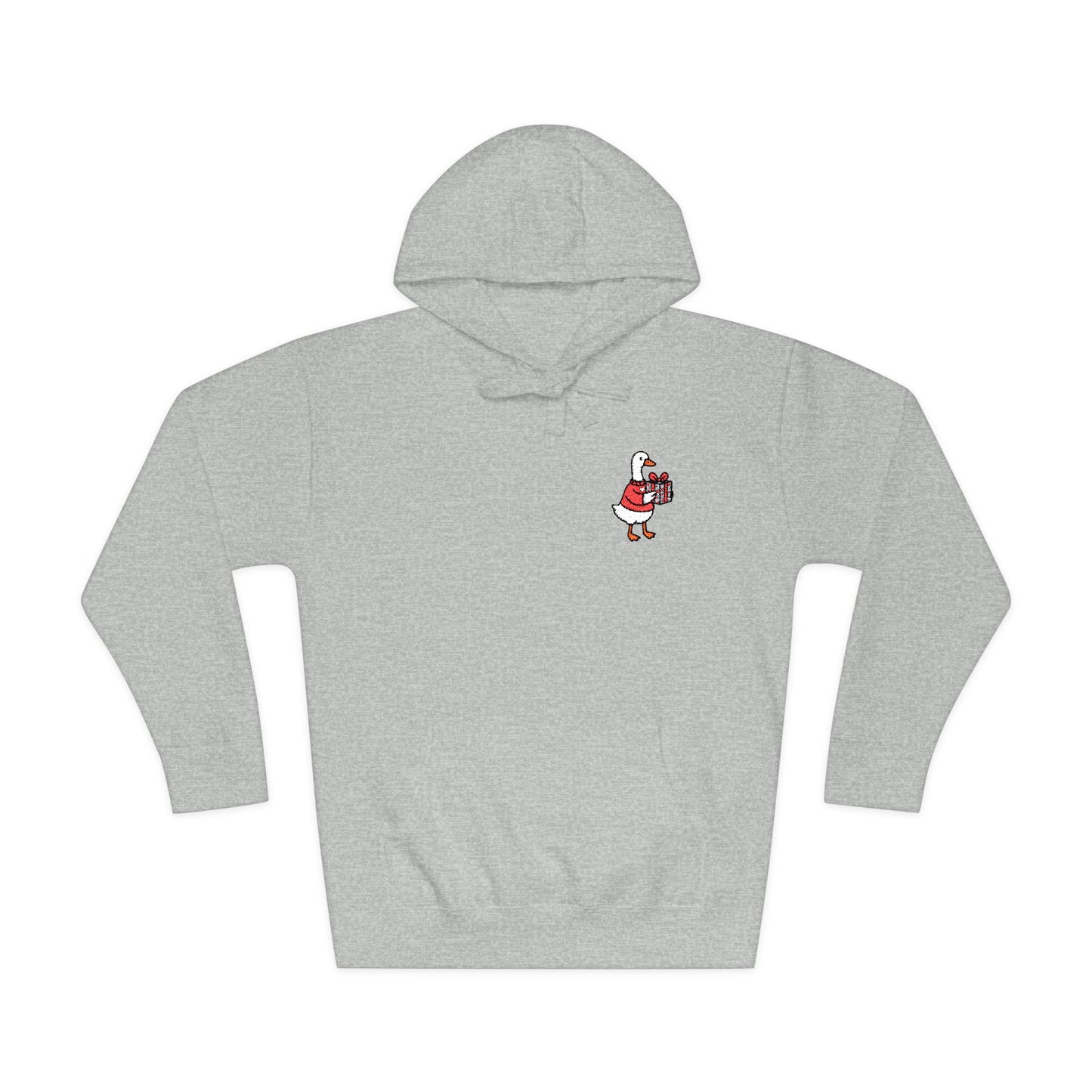 Whimsical Duck Embroidered Fleece Hoodie