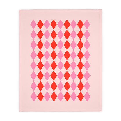 Double-Sided Pastel Argyle Velveteen Throw | Penguin Designs