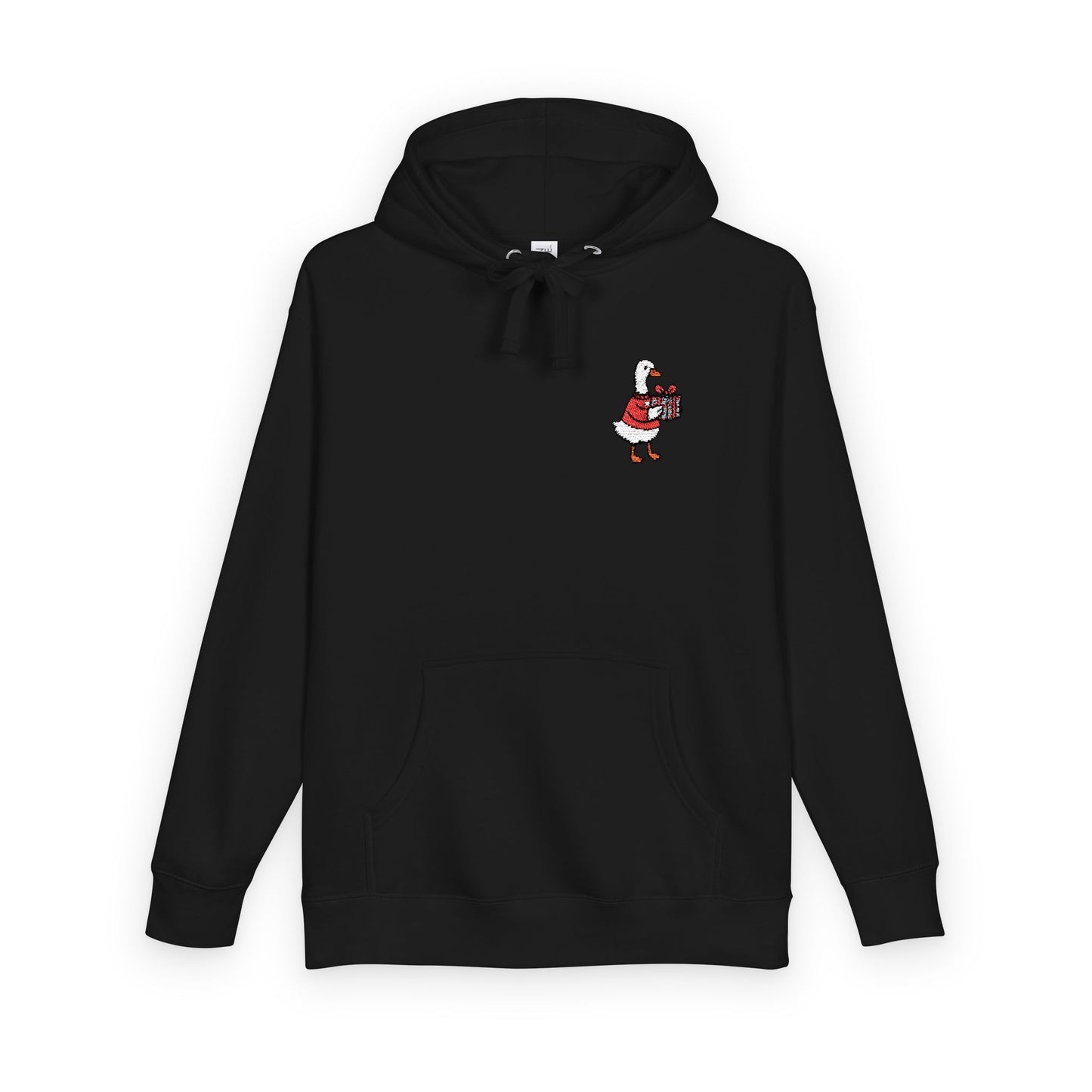 Whimsical Duck Embroidered Fleece Hoodie
