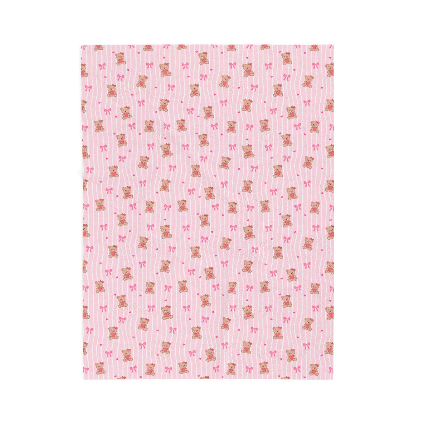 Plush Baby Blanket — Pink Teddy Bear Velveteen