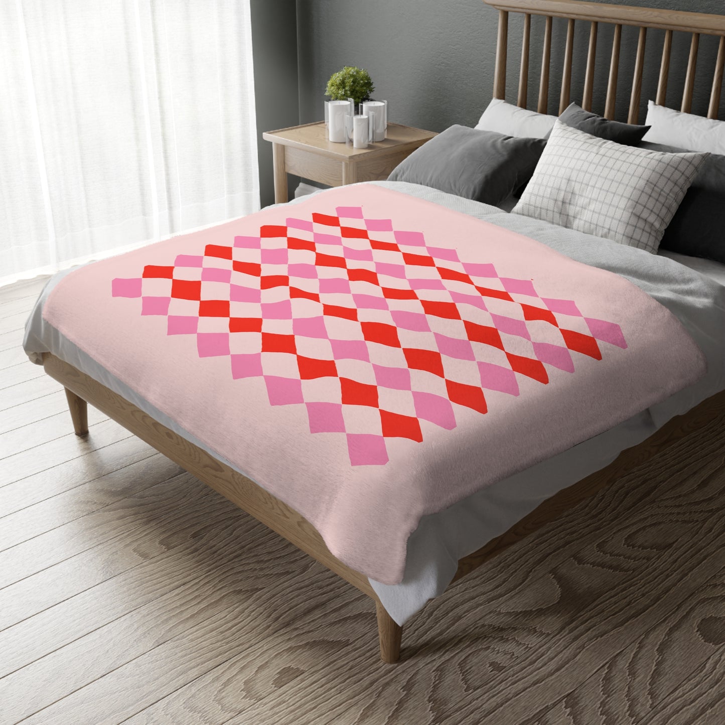 Double-Sided Pastel Argyle Velveteen Throw | Penguin Designs