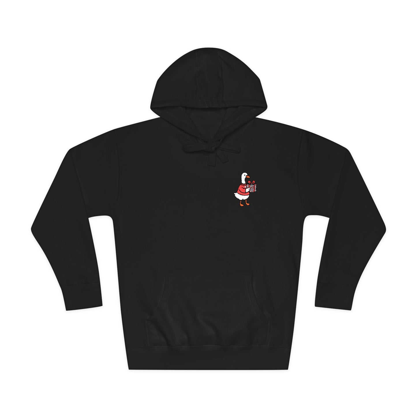 Whimsical Duck Embroidered Fleece Hoodie
