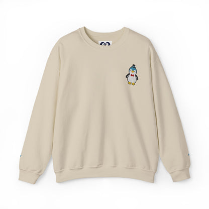 Embroidered Penguin Sweatshirt with Sleeve Lettering
