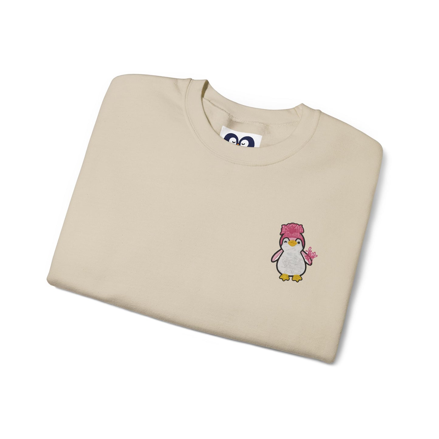 Penguin Desing Crewneck with Sleeve Lettering