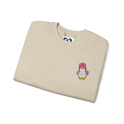 Penguin Desing Crewneck with Sleeve Lettering