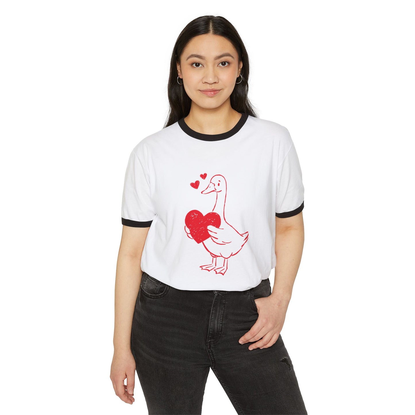 Valentine Goose Ringer Tee