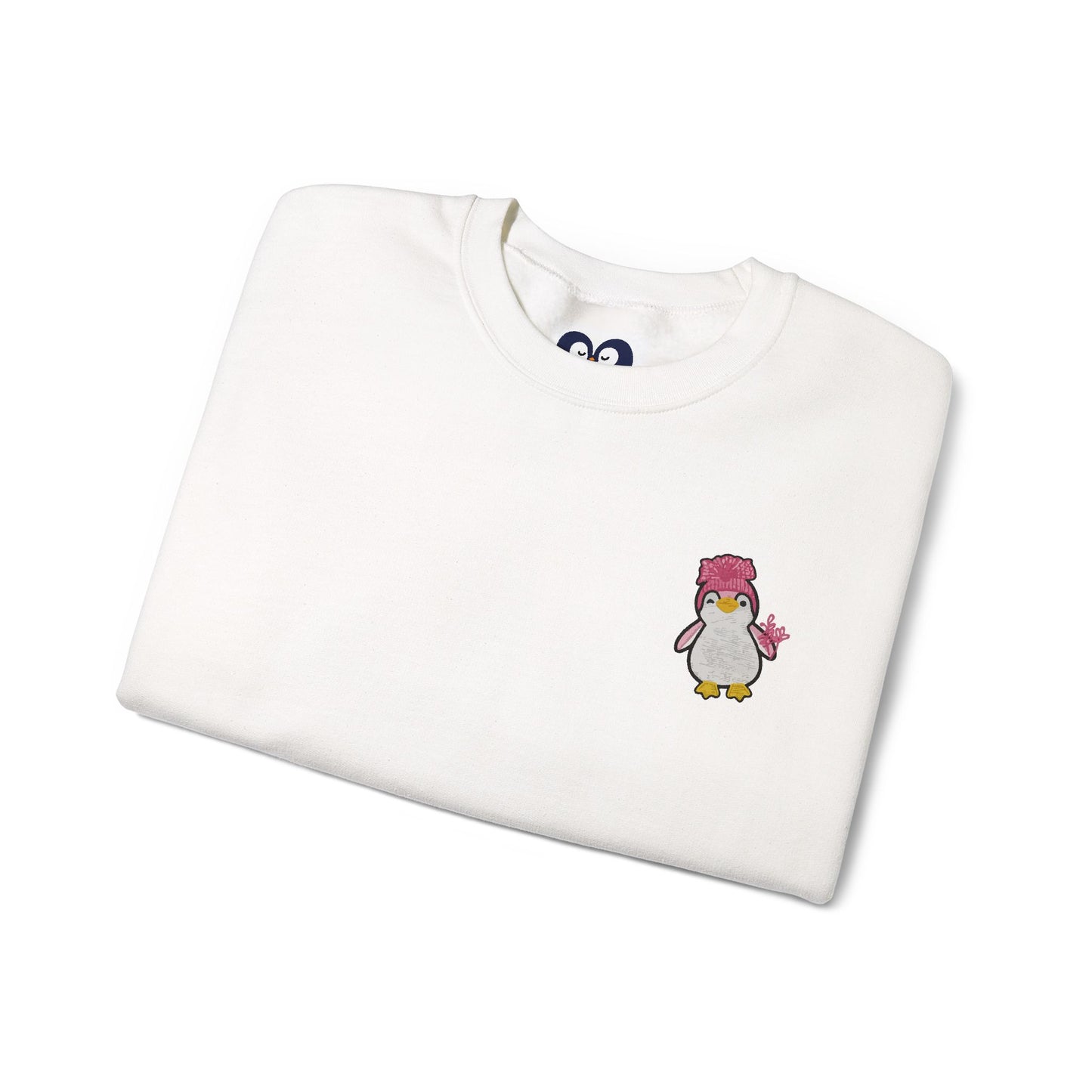 Penguin Desing Crewneck with Sleeve Lettering