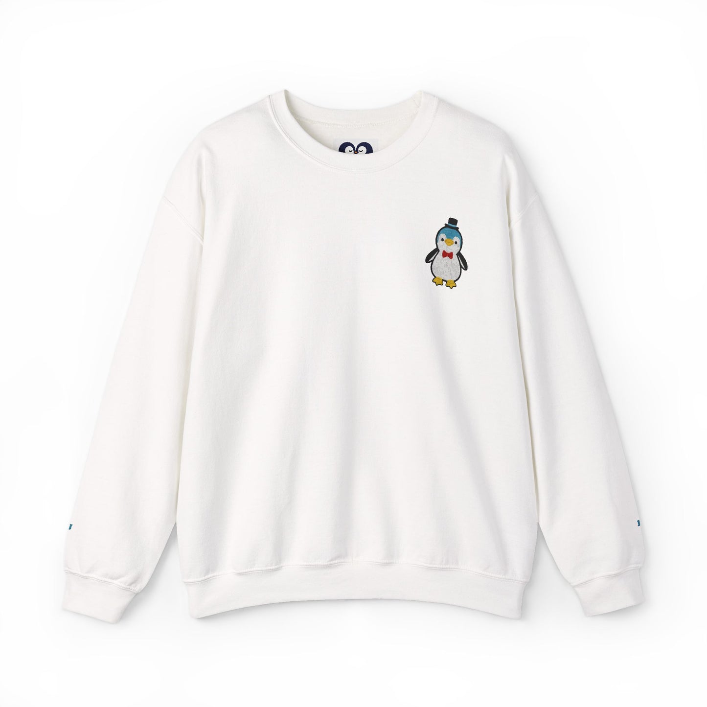 Embroidered Penguin Sweatshirt with Sleeve Lettering