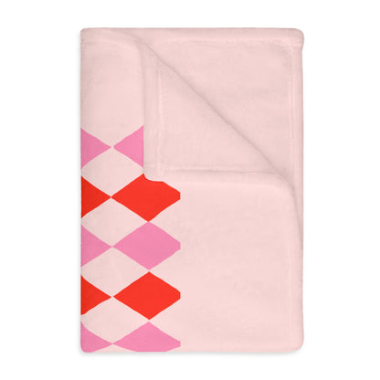 Double-Sided Pastel Argyle Velveteen Throw | Penguin Designs