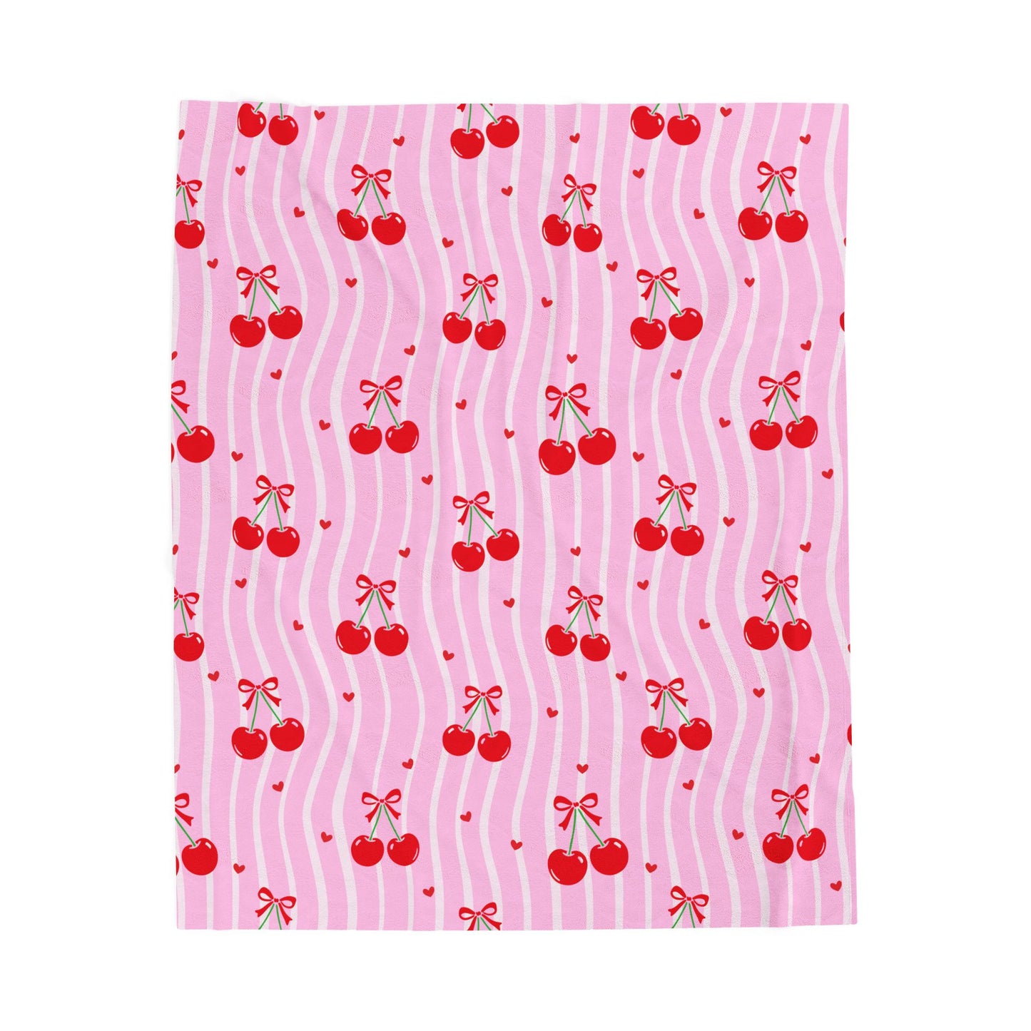 Velveteen Cherry Throw — Pink Retro
