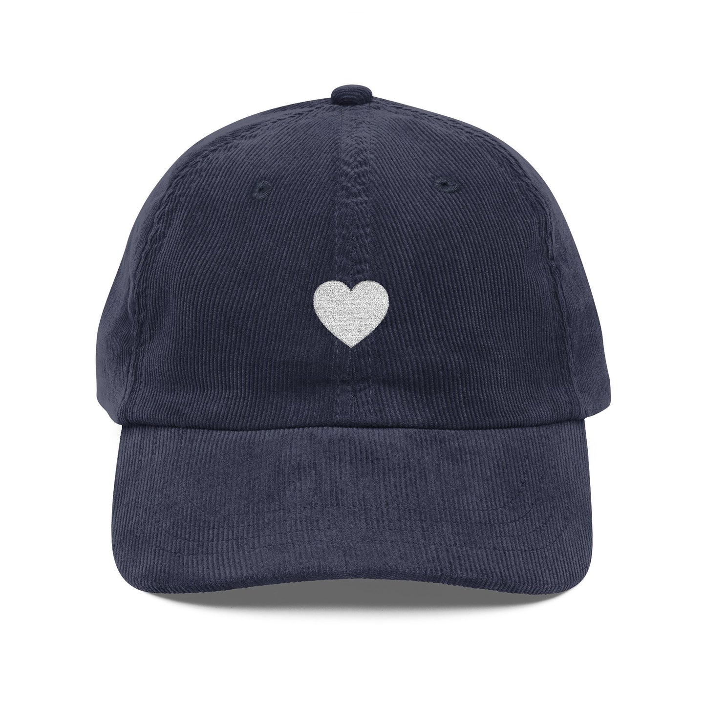 Embroidered Heart Corduroy Cap