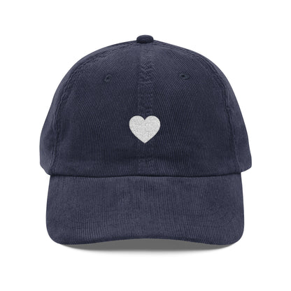 Embroidered Heart Corduroy Cap