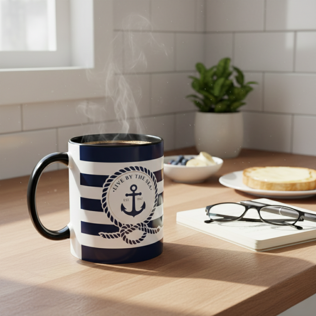 Nautical Striped Accent Mug