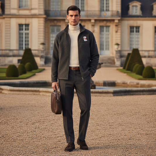 Holiday Fleece Jacket — Snowman Embroidery