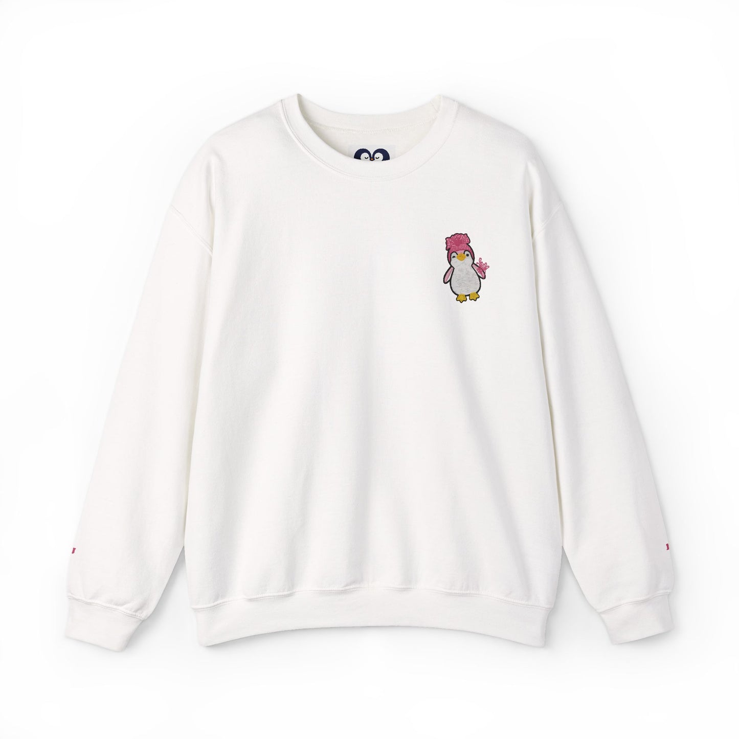 Penguin Desing Crewneck with Sleeve Lettering
