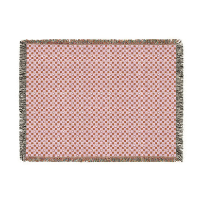 Woven Cotton Throw Chess Heart