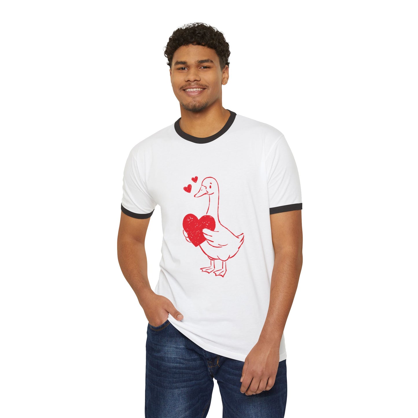 Valentine Goose Ringer Tee