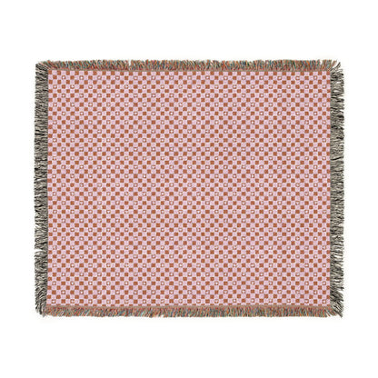 Woven Cotton Throw Chess Heart