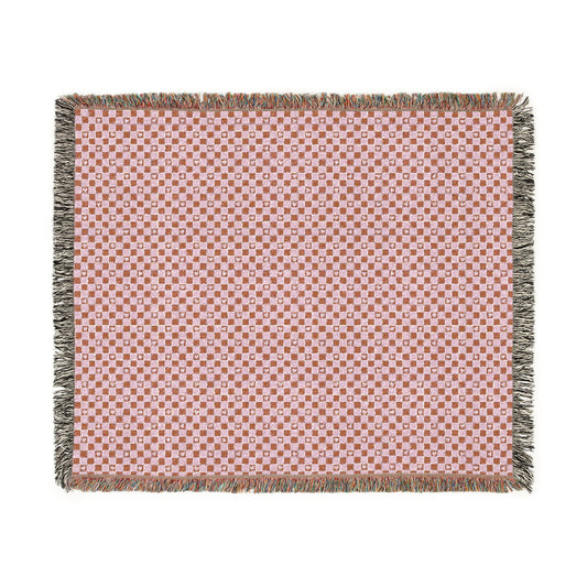 Woven Cotton Throw Chess Heart