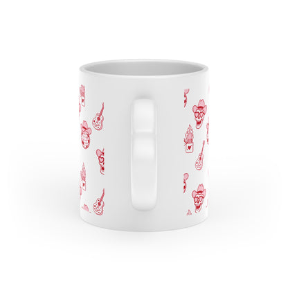 Retro Heart Pattern Mug