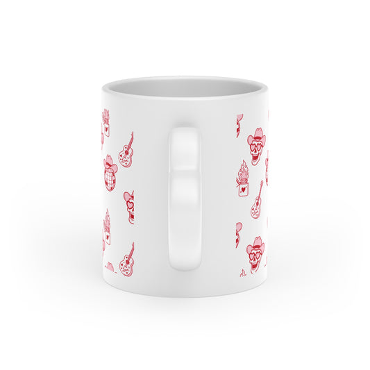 Retro Heart Pattern Mug