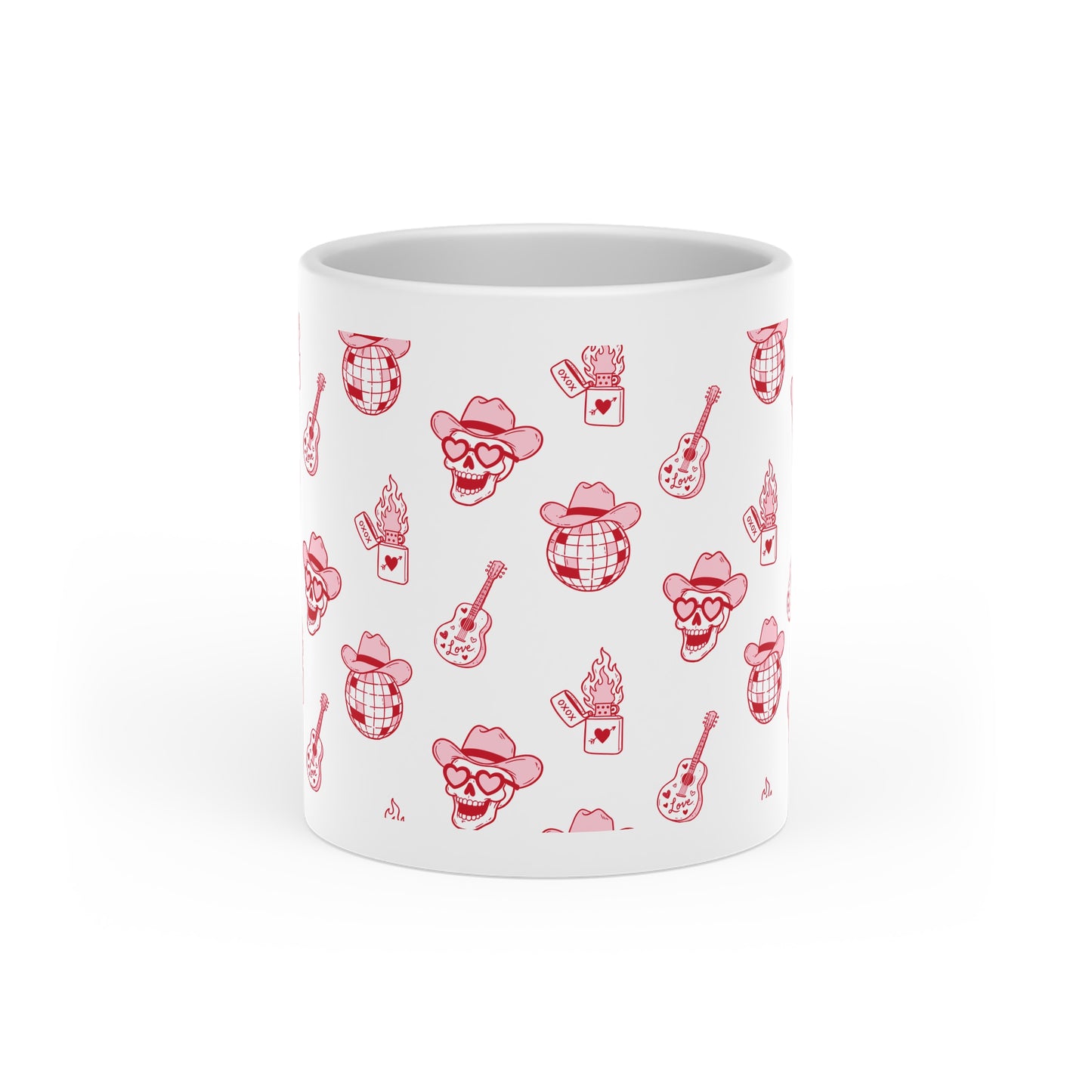 Retro Heart Pattern Mug