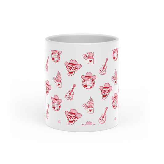 Retro Heart Pattern Mug
