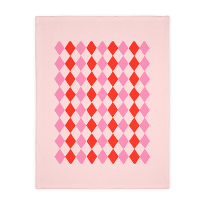 Double-Sided Pastel Argyle Velveteen Throw | Penguin Designs