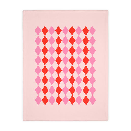 Double-Sided Pastel Argyle Velveteen Throw | Penguin Designs