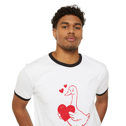 Valentine Goose Ringer Tee