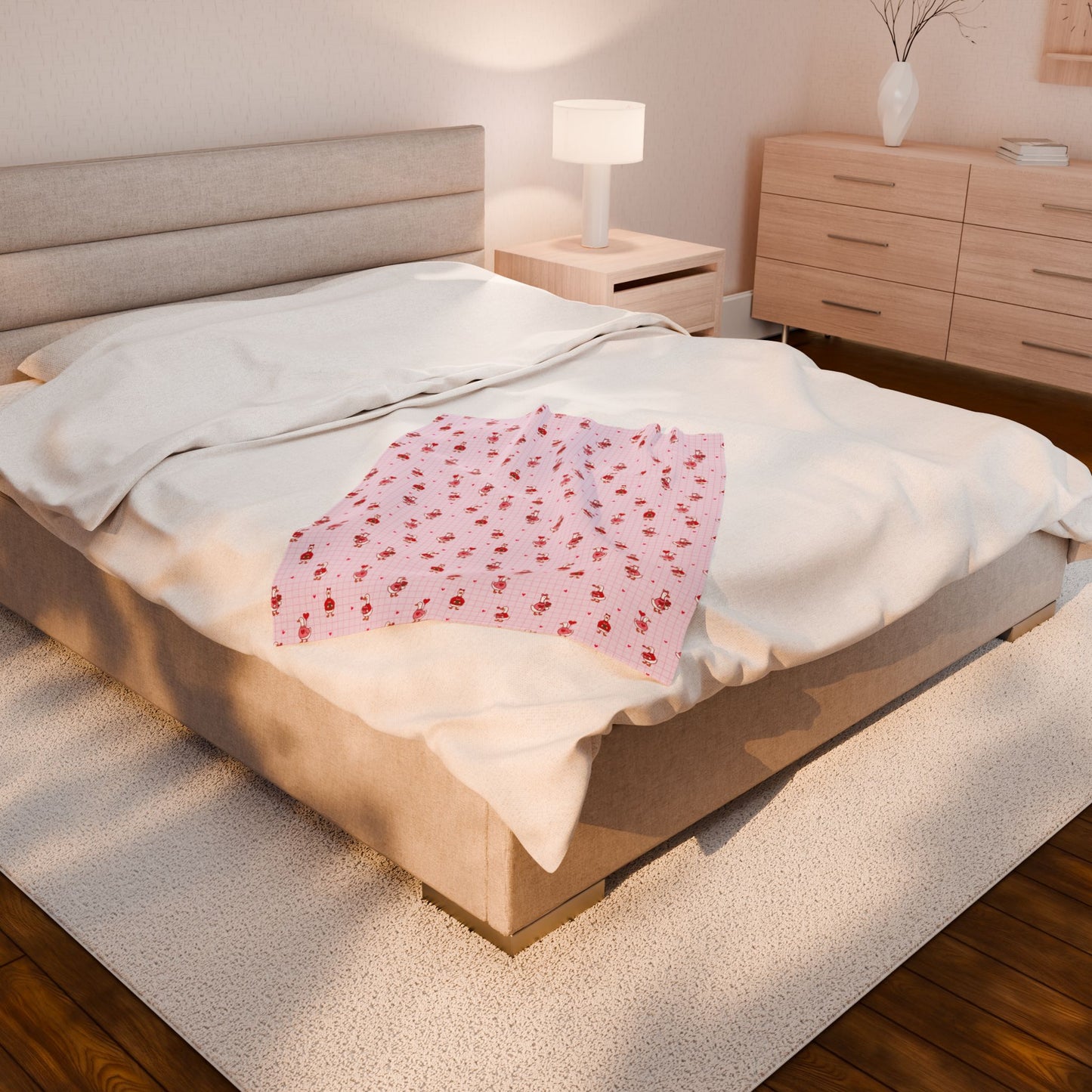 Pink Nutcracker Velveteen Blanket