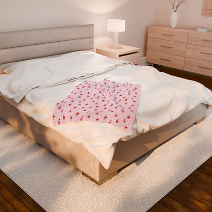 Pink Nutcracker Velveteen Blanket