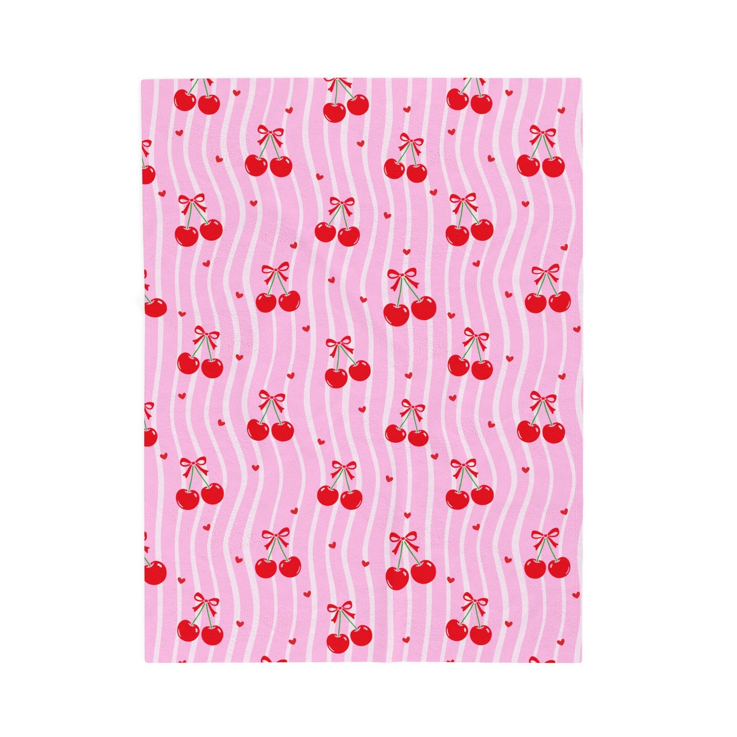 Velveteen Cherry Throw — Pink Retro